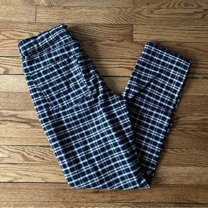 AE black & tan plaid mom pant
